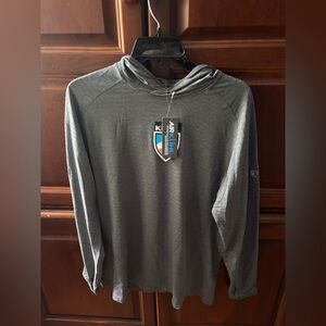 NEW Kuhl AirKuhl Hoody Printed Carbon 7345 NWT Large UPF50 Sun Protection
